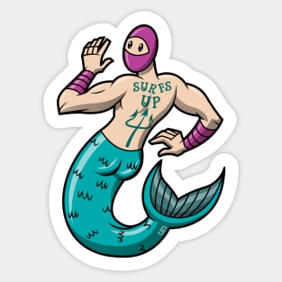 Mermaid Ninja - white boarder Sticker